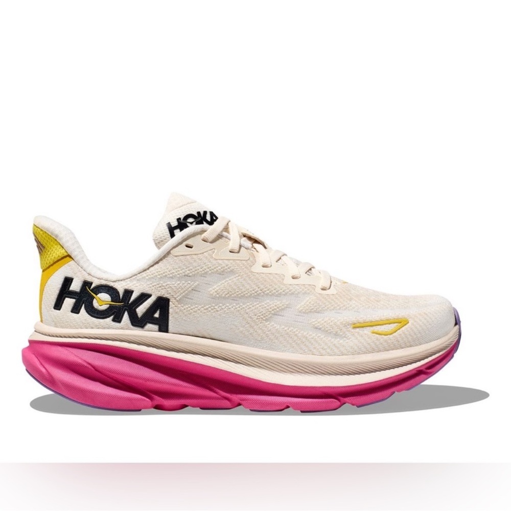 Hoka Women's Athletic Shoes - Cream and Pink